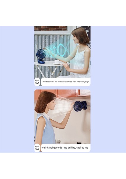 Aromaterapi Kullanımı ile Mini Üzerinde 3000 Mah N33 USB Klip Fan Dijital Ekran Taşınabilir Yatak Odası Arabası Fanı, A (Yurt Dışından)
