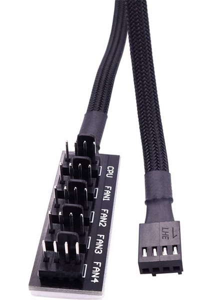 4pcs Pwm Fan Hub, Pc Cpu Soğutma 4 Pın/3pın Güç Kablosu Hub Splitter Adaptörü Kollu Kılıf (Yurt Dışından)