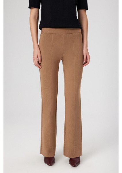 Karamel Nervürlü Yüksek Bel Kadın Pantolon fiyatları