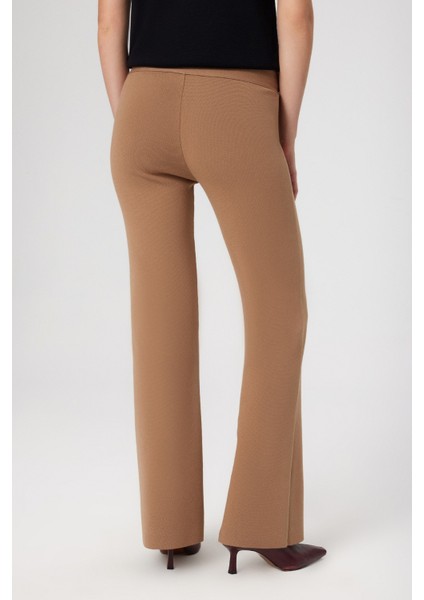 Karamel Nervürlü Yüksek Bel Kadın Pantolon fırsatları
