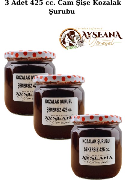 Çam Kozalak Şurubu Odun Ateşinde Ev Yapımı Şekersiz 425 ml x 3 Adet