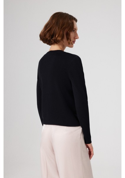 Siyah V Yaka Uzun Kollu Kadın Kazak indirimleri