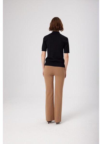 Siyah Yarım Balıkçı Yaka Kadın Kazak indirimleri