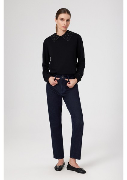 Mavi Yüksek Bel Kadın Jean Pantolon