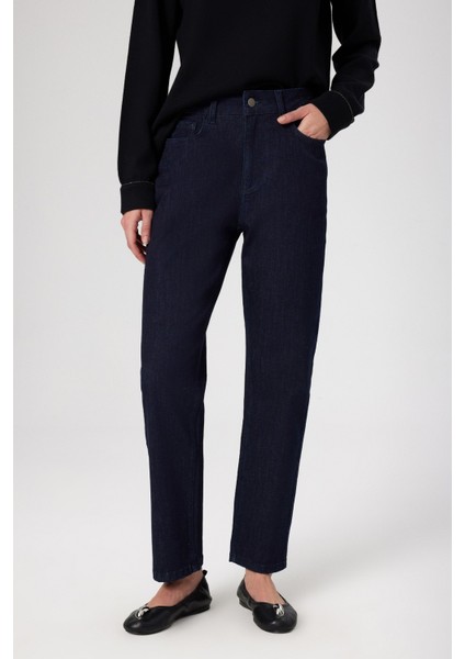 Mavi Yüksek Bel Kadın Jean Pantolon fırsatları