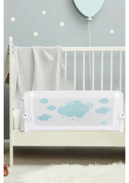 110 cm Yatak Bariyeri Sweet Dreams Desenli Katlanır Baza Korkuluğu Foldable Bed Rail
