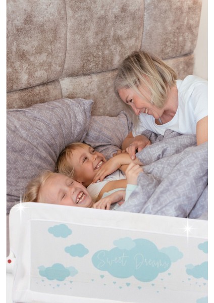 110 cm Yatak Bariyeri Sweet Dreams Desenli Katlanır Baza Korkuluğu Foldable Bed Rail