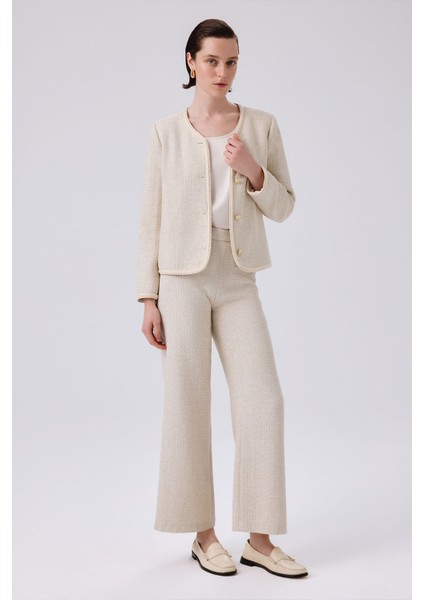 Kemik Gold Düğme Detaylı Tüvit Pantolon