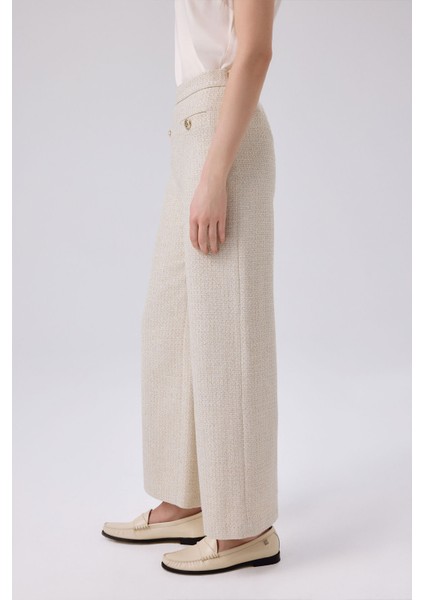 Kemik Gold Düğme Detaylı Tüvit Pantolon modelleri