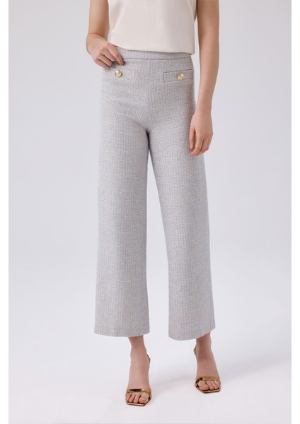 Açık Mavi Gold Düğme Detaylı Tüvit Pantolon fiyatları