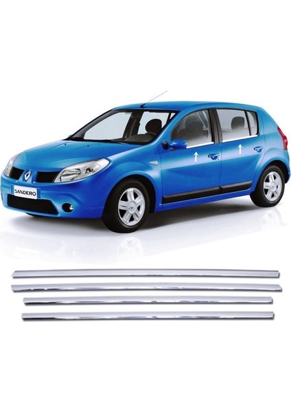 Mytuning Dacia Sandero Krom Cam Çıtası 4 Parça P.çelik 2008-2012 Arası