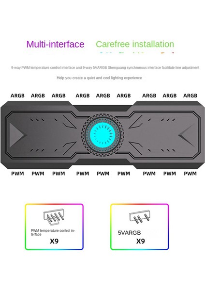 3'ü 1 Arada Kontrol 9 Pwm Argb Kasa Fanı Hub 1 Ila 9X4PIN ve Pc Fanları Için 9X5V 3pin Bağlantı Noktaları (Yurt Dışından)