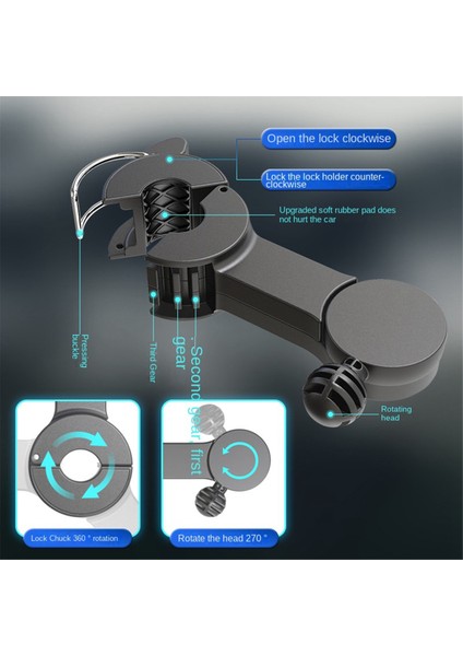Araç Arka Çift Kafa Fan F4207 USB Arayüzü Çok Fonksiyonlu Kullanışlı Pratik (Yurt Dışından)