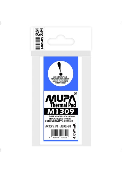 Termal Ped / Thermal Pad 1.0mm 4.0W/mK 4X10CM M1309