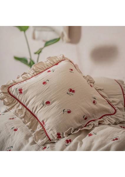 Fidelya Bebek Nevresim Takımı %100 Organik Pamuk Müslin Nakışlı Bej 100X150 cm fırsatları