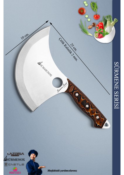 Sürmene Serisi Mutfak Bıçak Hilal Börek Bıçağı Pizza Pide Salata Bıçağı Kahverengi ( MFT-001 ) fiyatları