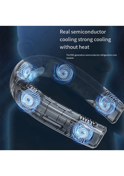 Taşınabilir Klima Boyun Fanı Yarı Iletken Soğutma Bıçaksız, Şarj Edilebilir Asılı Kişisel Mavi (Yurt Dışından) indirimleri