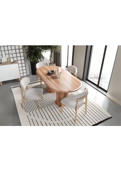 Alden White Yemek Odası Takımı