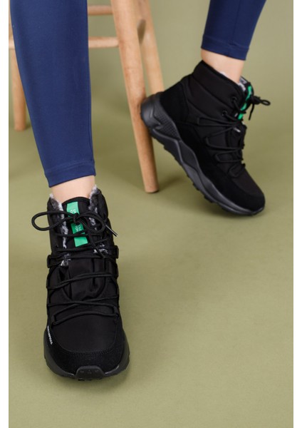 Ceri Kadın Paraşüt Kumaş Siyah Bot BNI-11156 modelleri