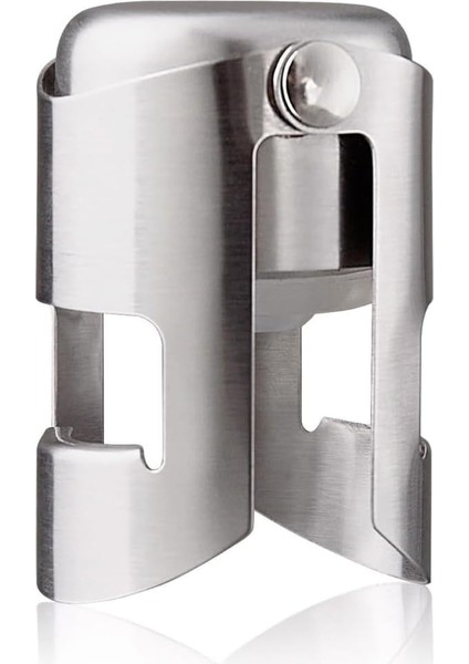 Vin Şampanya Durdurucu - Paslanmaz Çelik - Şampanya ve Şampanya Şişeleri İçin Vakum Kapağı - Tadı ve Kabarcıkları Korur