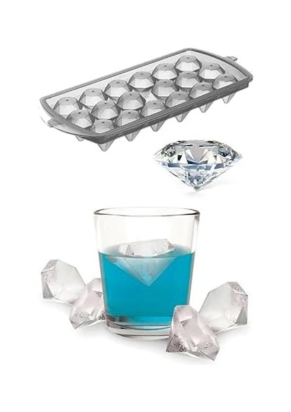 Bölmeli Elmas Şeklinde Dekoratif Şekilli Pratik Buz Kalıbı modelleri