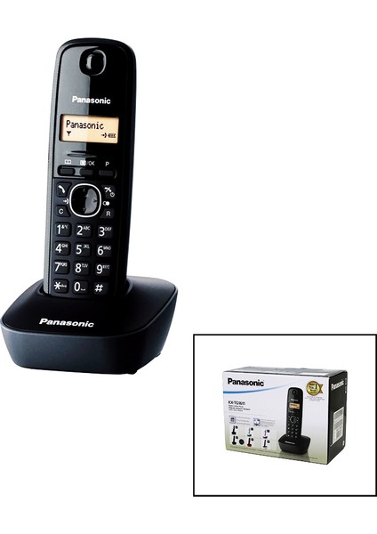 KX-TG1611 Oval Kablosuz Dijital Telsiz Telefon Siyah