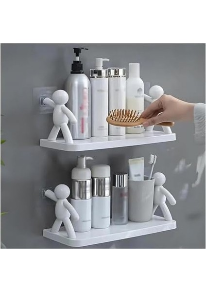 Insan Motifli Kendinden Yapışkanlı Baharat Rafı - Banyo, Mutfak ve Ofis Için