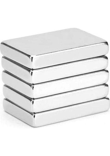 Magneteksan 30X20X5 mm Neodyum Dikdörtgen Güçlü Mıknatıs (5 Adet Set)