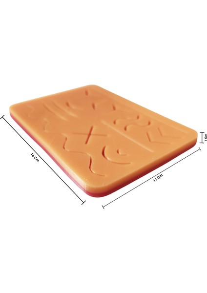 Silikon Dikiş Pedi Yara Dikiş 15X18 cm Eğitim Matı