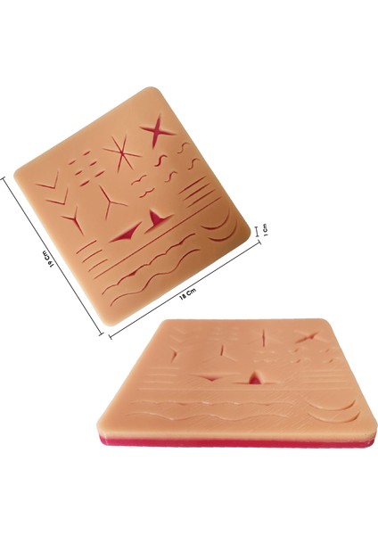 Kesik Dikiş Eğitim Dokusu Doktor 19X18 cm Silikon Eğitim Seti