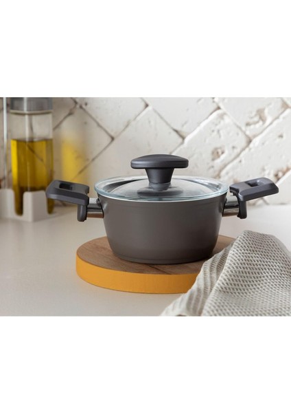 Home Pretty Alüminyum Mini Tencere Gri