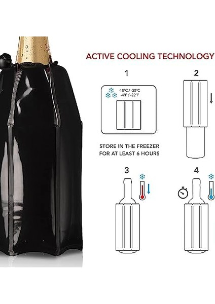 Vin Aktif Şampanya Soğutucu Siyah fiyatları