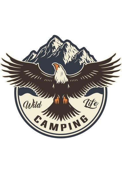 Aksesuar Off Road Camping Offroad Adventure Sticker Kartal 14 x 12 cm