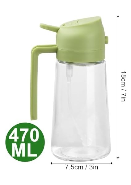 Yağı İçin Yağ Spreyi, Yağ Püskürtme Şişesi, Dahiyane 2'si 1 Arada Fonksiyonlu, 470 ml Çok Fonksiyonlu Cam Yağ Spreyi (Turuncu)