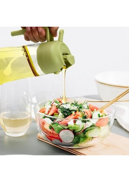 Yağı İçin Yağ Spreyi, Yağ Püskürtme Şişesi, Dahiyane 2'si 1 Arada Fonksiyonlu, 470 ml Çok Fonksiyonlu Cam Yağ Spreyi (Turuncu)