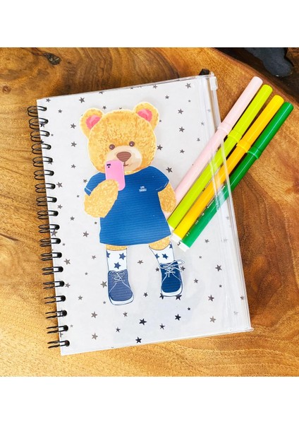 Yourself Bear Tasarımlı Çanta Kapaklı Spiralli Defter