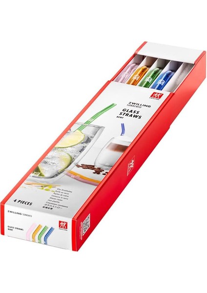 Sorrento Renkli Cam Pipet, Kıvrımlı