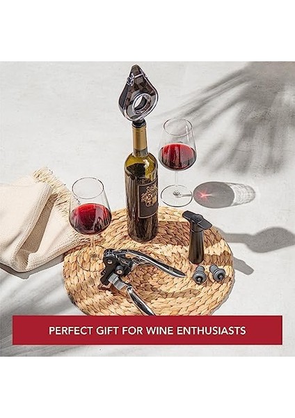 Vin 3890760 Air Deluxe Şarap Aksesuar Seti, Plastik, Siyah fiyatları