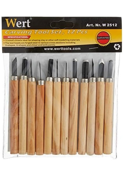 W 2512, Ahşap Oyma Bıçak Seti 12 Parça, Siyah modelleri