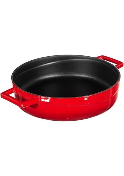Metal Döküm Çok Amaçlı Yayvan Tencere, Trendy 24 cm 2.47 L Kırmızı modelleri