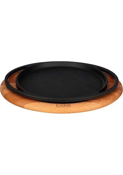 Döküm Pizza/krep/pankek Tavası, Ahşap Altlıklı - Lv As 120 - Lv As 133