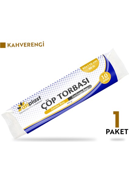 Çöp Torbası Endüstriyel Jumbo Boy 400 gr 80 x 110 cm Kahverengi