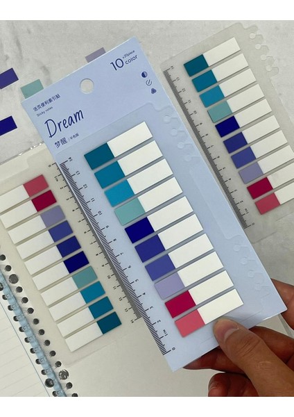 Gemi Dükkan 10 Yarım Renkli Cetvelli Dream Şeffaf Pet Indeks/ındex Sticker/sticky Note
