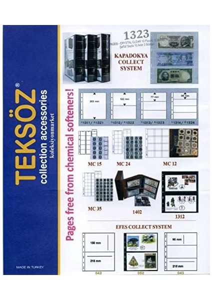 Para Sayfası Üç Bölmeli Şeffaf - 10 Adetlik Paket fiyatları