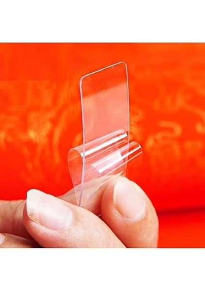 Çift Taraflı Şeffaf Bant Şeffaf Bant 60 Parça Kutulu Montaj Bandı Tekrar Kullanılabilir Çift Taraflı Bant (1,5 x 4,5 cm)