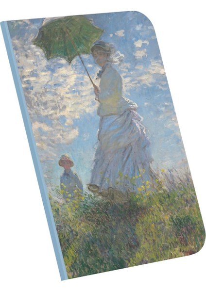 Madam Monet And Her Son, Claude Monet 1875, A4 Defter X, Çizgisiz, Toplam 64 Sayfa, Tel Dikiş, Esnek Kapak, Oval Kenar, Tuval Doku, 60 Gram, Sarı Krem Renk, 21X29,7X0,5CM