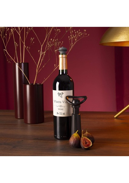 Vin Şarap Pompası Concerto 3 Tıkaçlı, Plastik, Siyah, Standart 9876606