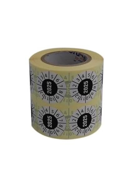 Etiketler , Hazır Al Hızlı Al Vellum Tarih Seçme Etiketi 30MM x 30MM Ruloda 1000 Adet (Beyaz, 2025)