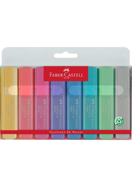 Fosforlu Kalem, Pastel Renkler, 4 Renk, 8'li