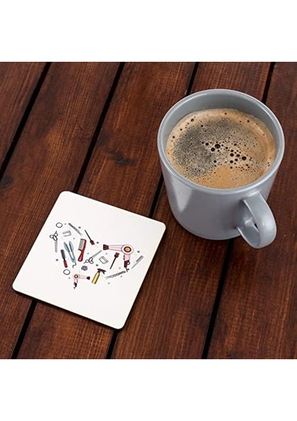 Kuaförüne Hediye Ahşap Bardak Altlığı